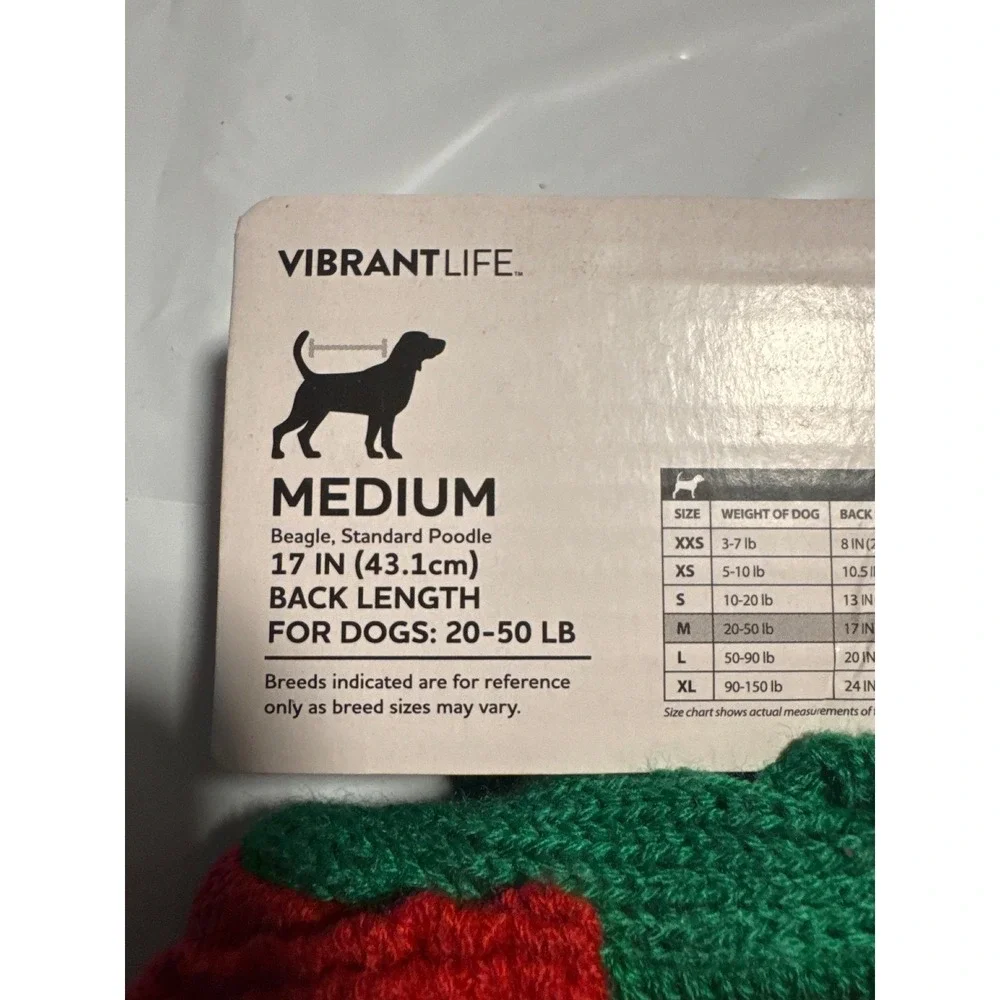 Vibrant Life Pet‎ Sweater Medium Elf Costume Dog Cat Holiday Apparel